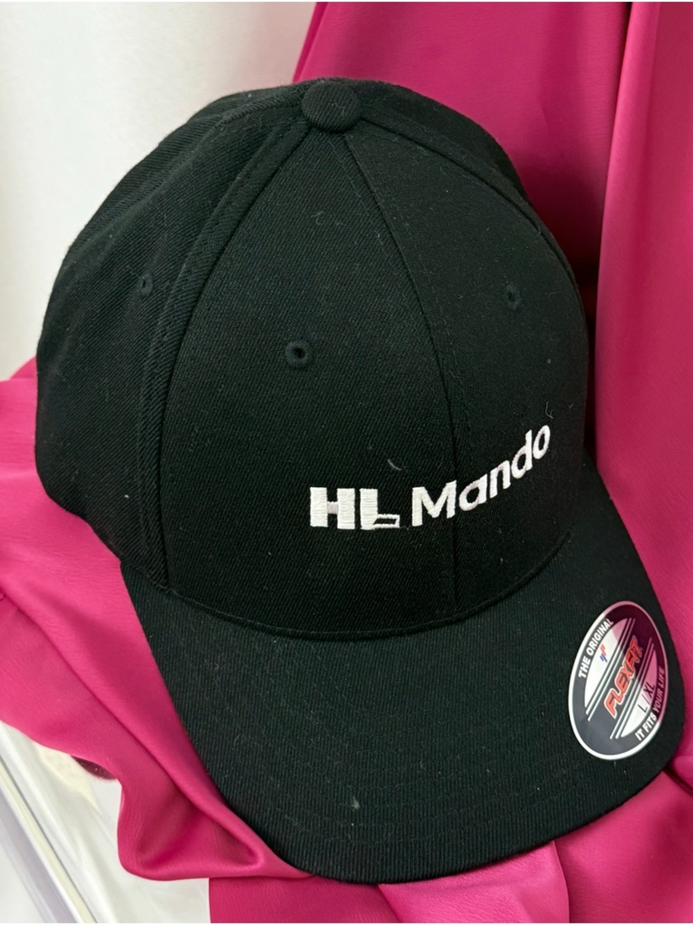 HL Mando Black Wool Blend Flexfit L/XL Closed Back Baseball Cap             NWT